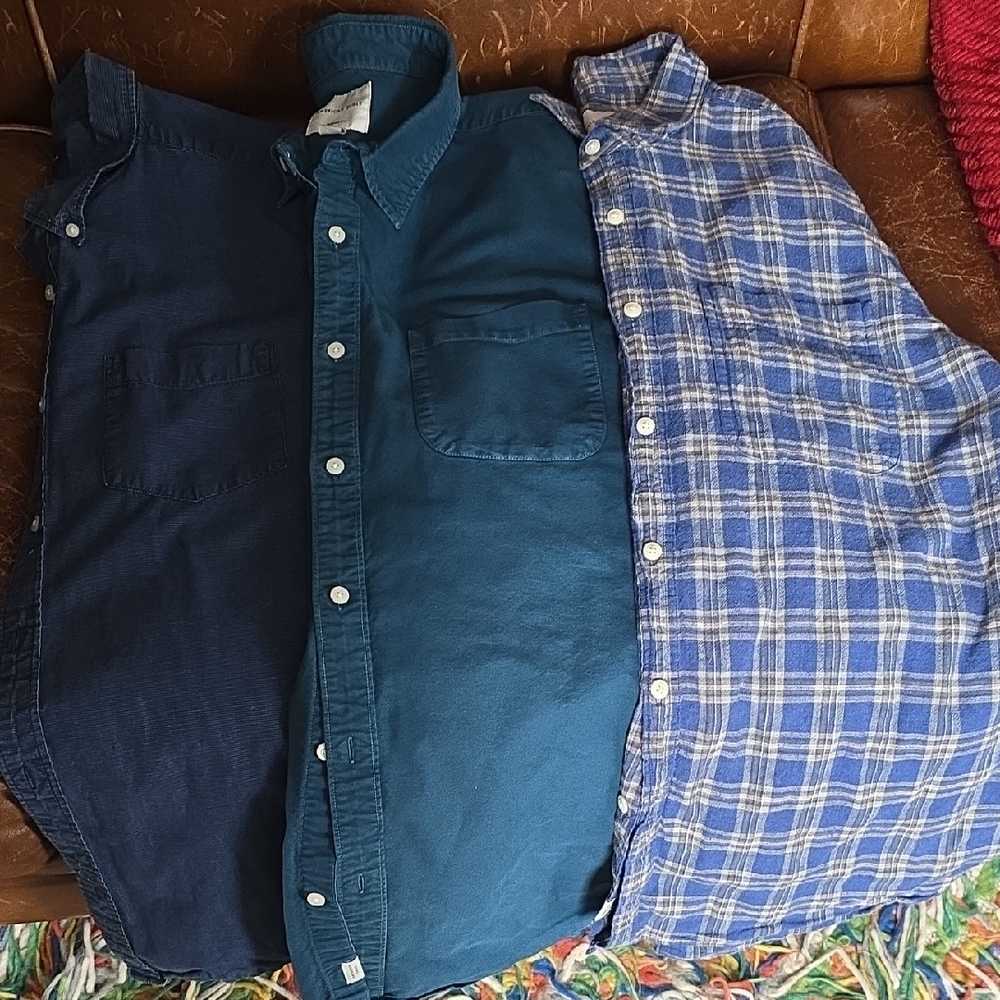 Bundle of 3 American Eagle Outfitters Men's Long Sleeve Button Down